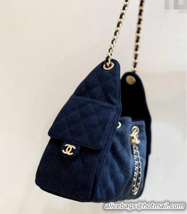 Discount Chanel 25 Small Handbag in Deep Blue Denim AS5293 Spring-Summer 2025 Top Quality