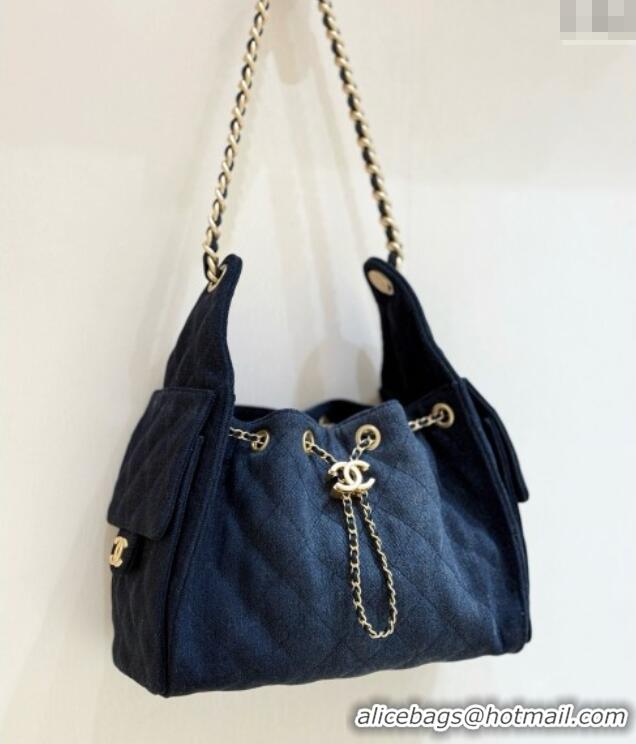 Discount Chanel 25 Small Handbag in Deep Blue Denim AS5293 Spring-Summer 2025 Top Quality