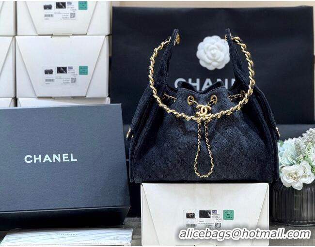 Discount Chanel 25 Small Handbag in Deep Blue Denim AS5293 Spring-Summer 2025 Top Quality
