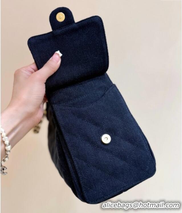 Discount Chanel 25 Small Handbag in Deep Blue Denim AS5293 Spring-Summer 2025 Top Quality