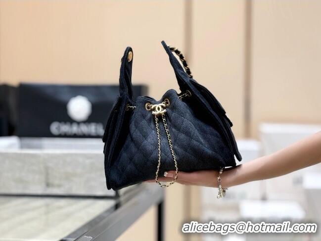 Discount Chanel 25 Small Handbag in Deep Blue Denim AS5293 Spring-Summer 2025 Top Quality