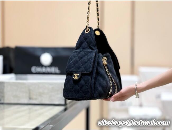 Discount Chanel 25 Small Handbag in Deep Blue Denim AS5293 Spring-Summer 2025 Top Quality