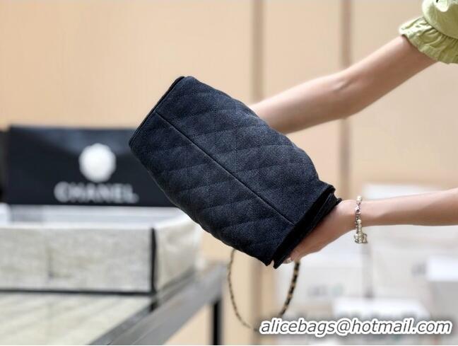 Discount Chanel 25 Small Handbag in Deep Blue Denim AS5293 Spring-Summer 2025 Top Quality