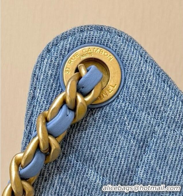 Best Price Chanel 25 Small Handbag in Light Blue Denim AS5293 Spring-Summer 2025 Top Quality