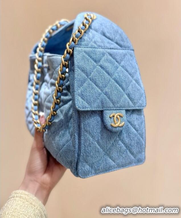 Best Price Chanel 25 Small Handbag in Light Blue Denim AS5293 Spring-Summer 2025 Top Quality