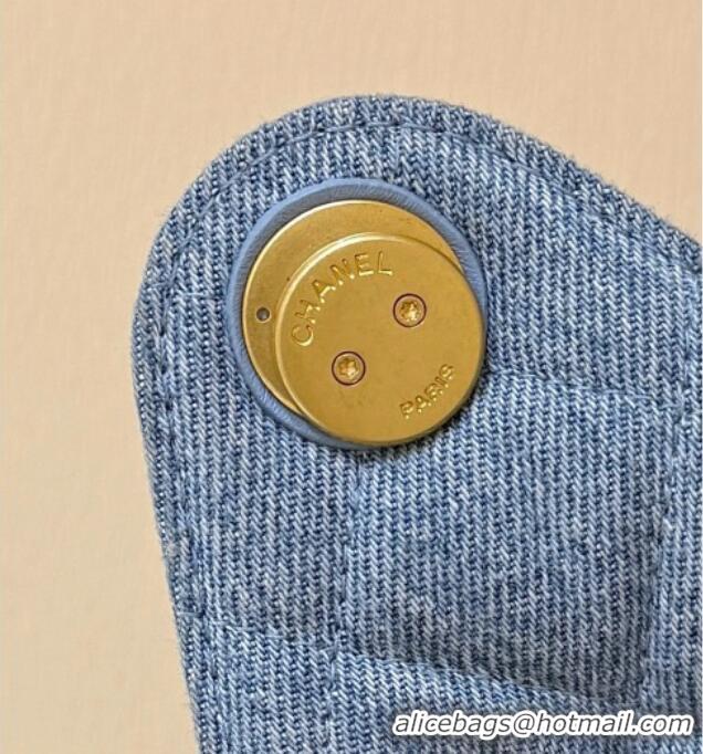 Best Price Chanel 25 Small Handbag in Light Blue Denim AS5293 Spring-Summer 2025 Top Quality