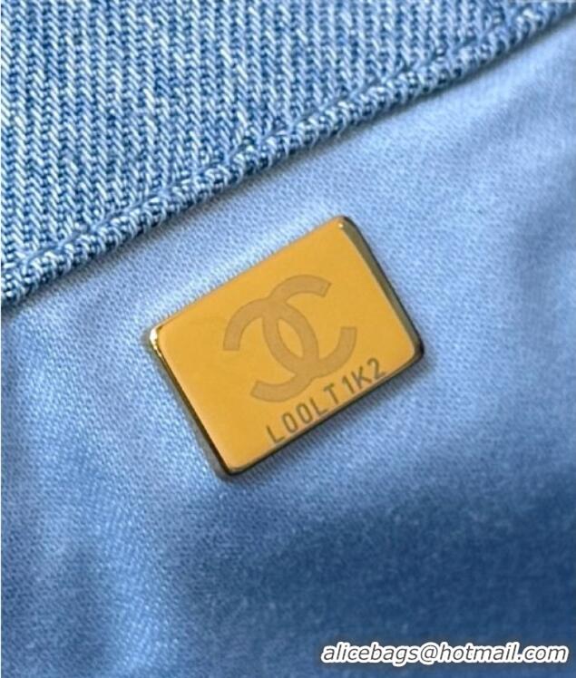 Best Price Chanel 25 Small Handbag in Light Blue Denim AS5293 Spring-Summer 2025 Top Quality