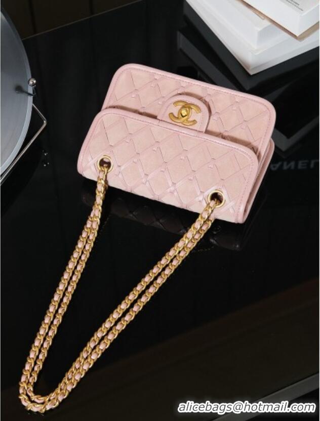 Grade Design Chanel Mini Flap Bag in Suede Calfskin AS4797 Pink 2025