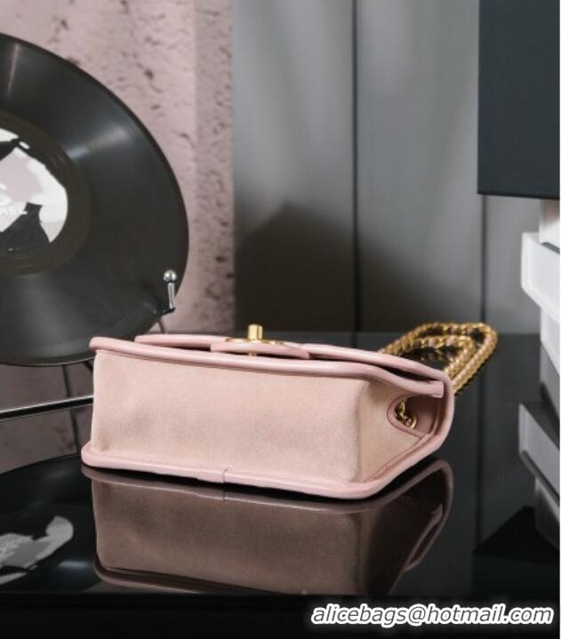 Grade Design Chanel Mini Flap Bag in Suede Calfskin AS4797 Pink 2025