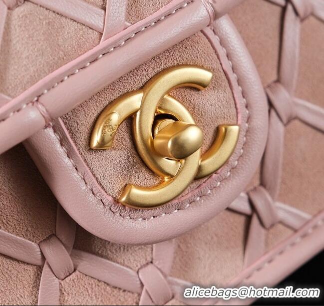 Grade Design Chanel Mini Flap Bag in Suede Calfskin AS4797 Pink 2025