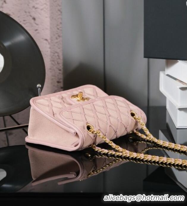 Grade Design Chanel Mini Flap Bag in Suede Calfskin AS4797 Pink 2025