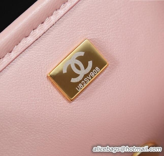 Grade Design Chanel Mini Flap Bag in Suede Calfskin AS4797 Pink 2025
