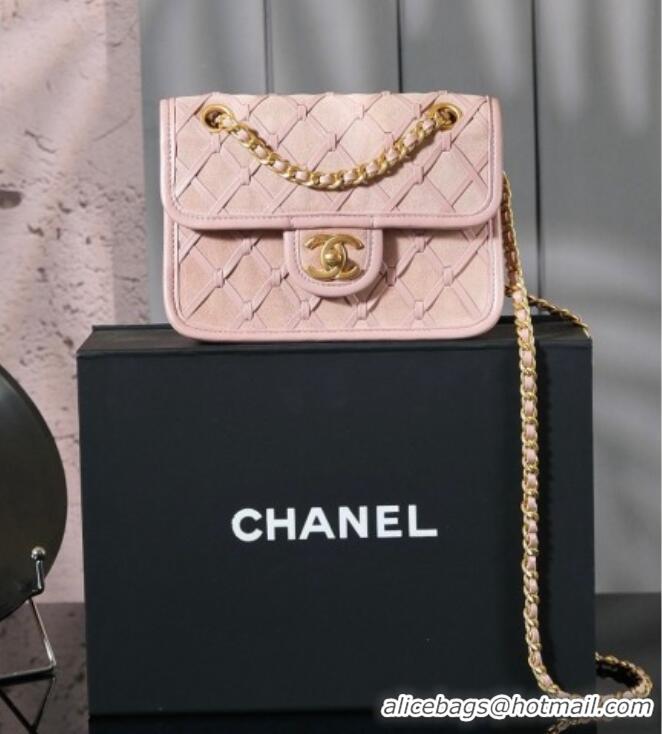 Grade Design Chanel Mini Flap Bag in Suede Calfskin AS4797 Pink 2025