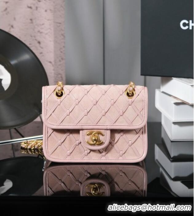Grade Design Chanel Mini Flap Bag in Suede Calfskin AS4797 Pink 2025