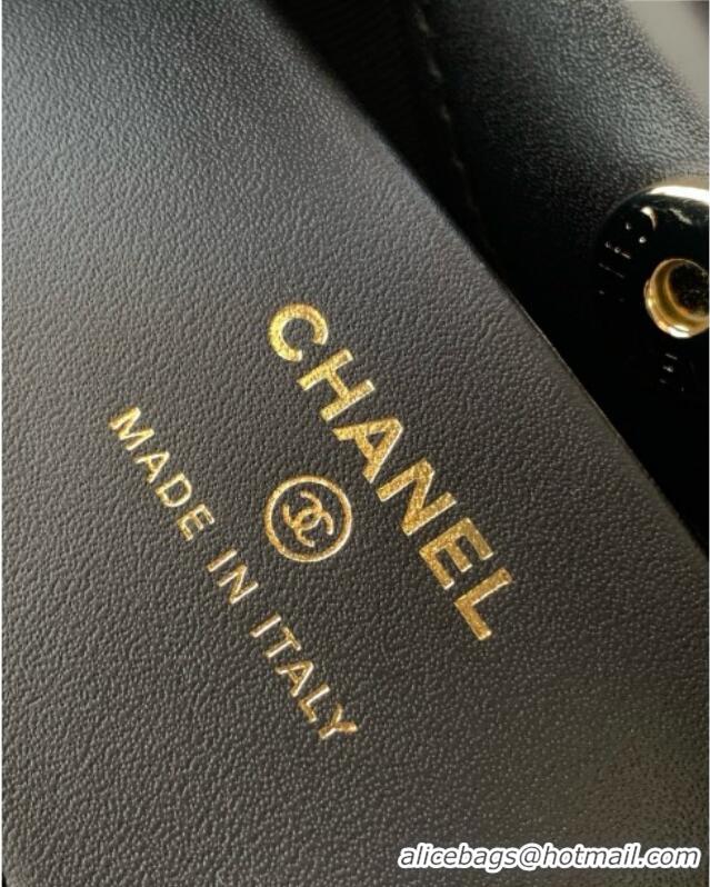 Shop Grade Chanel Sequins East-West Mini 31 Shopping Bag AS3656 Black 2025