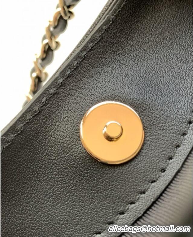 Shop Grade Chanel Sequins East-West Mini 31 Shopping Bag AS3656 Black 2025