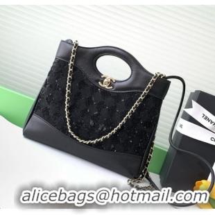 Free Shipping Discount Chanel Sequins Mini 31 Shopping Bag AS4133 Black 2025