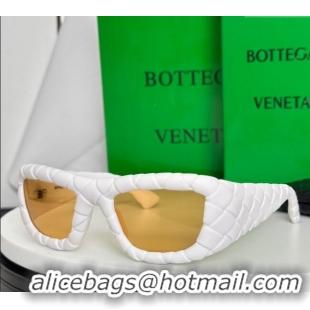 Shop Grade Bottega Veneta Sunglasses Intrecciato BV1303S White/Yellow 2025
