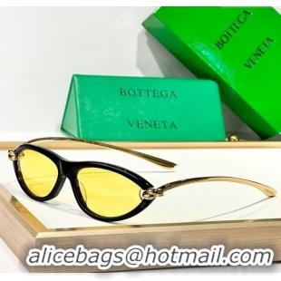 Cheapest Bottega Veneta Sunglasses Knot BV1390S Black/Yellow 2025