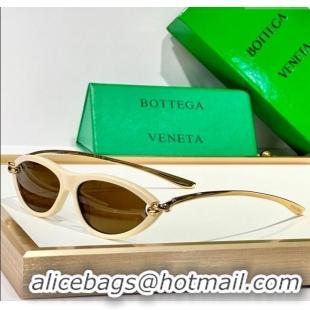 Top Quality Bottega Veneta Sunglasses Knot BV1390S Cream Beige 2025