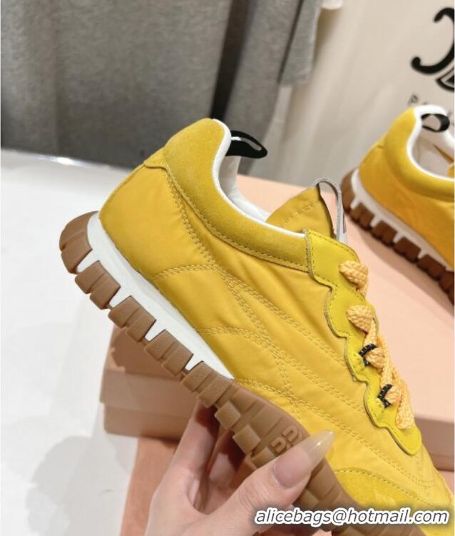 Top Quality Miu Miu Tyre Technical and Suede Sneakers 5E417E Yellow 2025