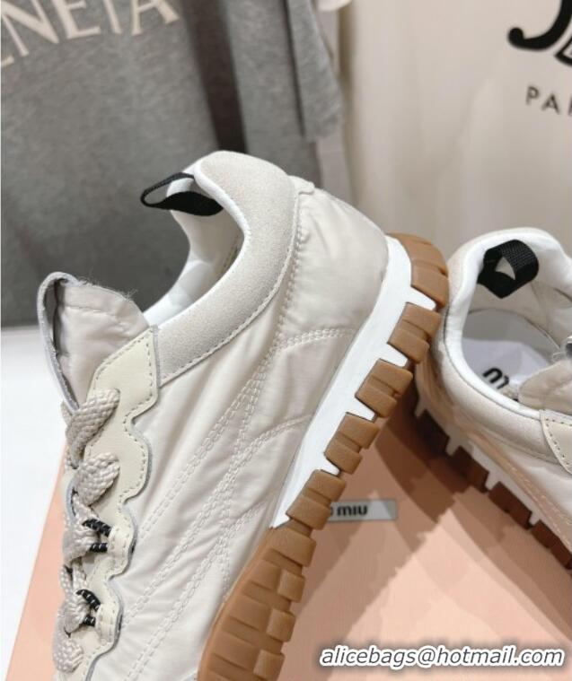 Buy Discount Miu Miu Tyre Technical and Suede Sneakers 5E417E Light Grey 2025