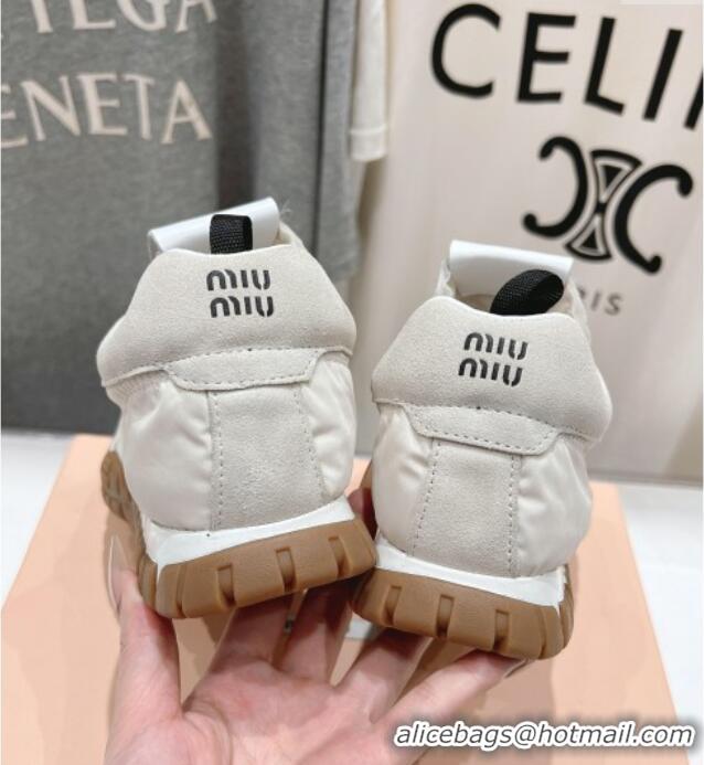 Buy Discount Miu Miu Tyre Technical and Suede Sneakers 5E417E Light Grey 2025