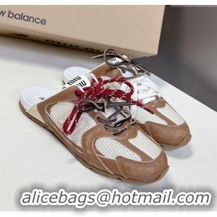 ​Discount New Balance x Miu Miu 530 SL Sneaker Mules in Deco Leather and Mesh M6040 Brown 2025