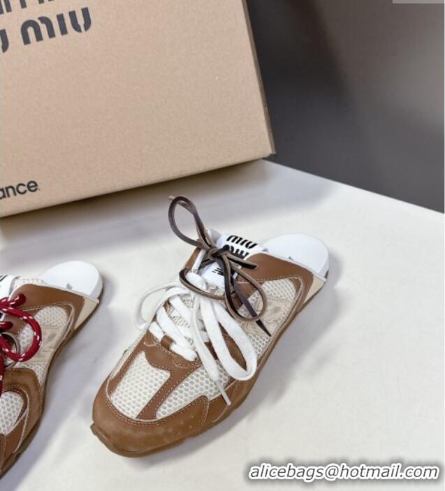 ​Discount New Balance x Miu Miu 530 SL Sneaker Mules in Deco Leather and Mesh M6040 Brown 2025