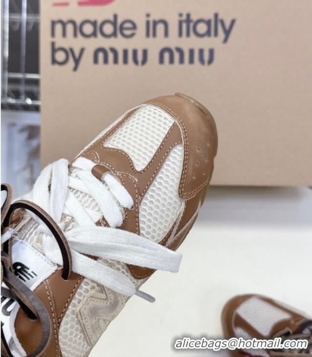 ​Discount New Balance x Miu Miu 530 SL Sneaker Mules in Deco Leather and Mesh M6040 Brown 2025