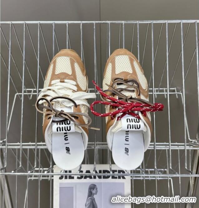 ​Discount New Balance x Miu Miu 530 SL Sneaker Mules in Deco Leather and Mesh M6040 Brown 2025