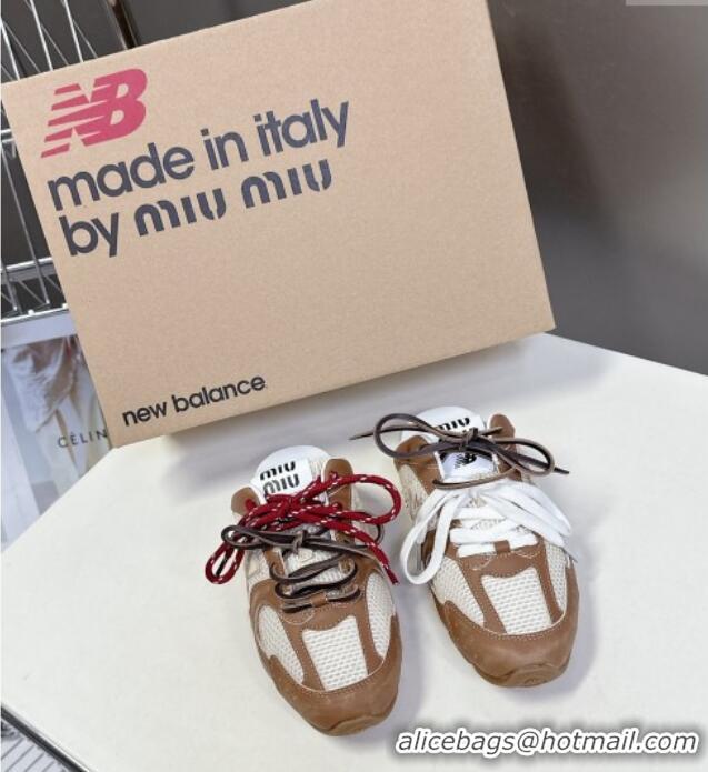 ​Discount New Balance x Miu Miu 530 SL Sneaker Mules in Deco Leather and Mesh M6040 Brown 2025