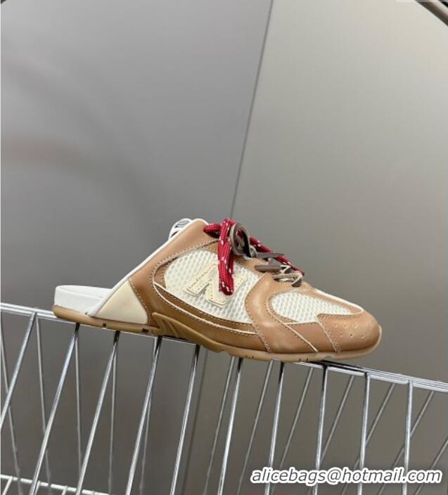​Discount New Balance x Miu Miu 530 SL Sneaker Mules in Deco Leather and Mesh M6040 Brown 2025