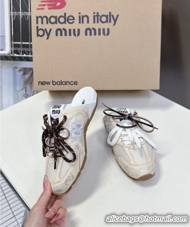​Original Cheap New Balance x Miu Miu 530 SL Sneaker Mules in Deco Leather and Mesh M6040 White 2025