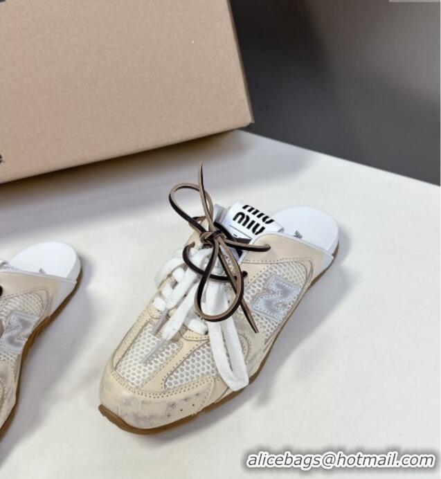 ​Original Cheap New Balance x Miu Miu 530 SL Sneaker Mules in Deco Leather and Mesh M6040 White 2025
