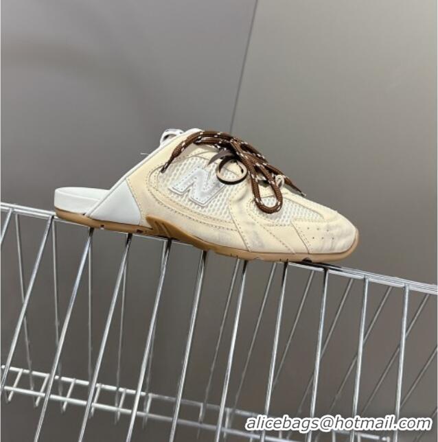 ​Original Cheap New Balance x Miu Miu 530 SL Sneaker Mules in Deco Leather and Mesh M6040 White 2025