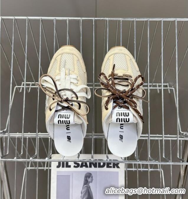 ​Original Cheap New Balance x Miu Miu 530 SL Sneaker Mules in Deco Leather and Mesh M6040 White 2025