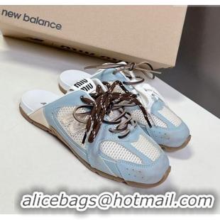 Buy Classic New Balance x Miu Miu 530 SL Sneaker Mules in Deco Leather and Mesh M6040 Blue 2025