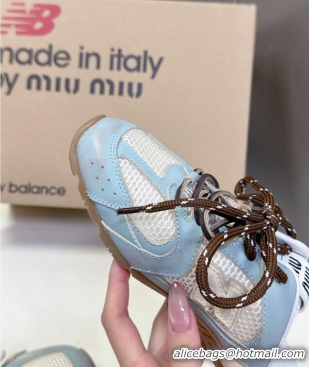 Buy Classic New Balance x Miu Miu 530 SL Sneaker Mules in Deco Leather and Mesh M6040 Blue 2025