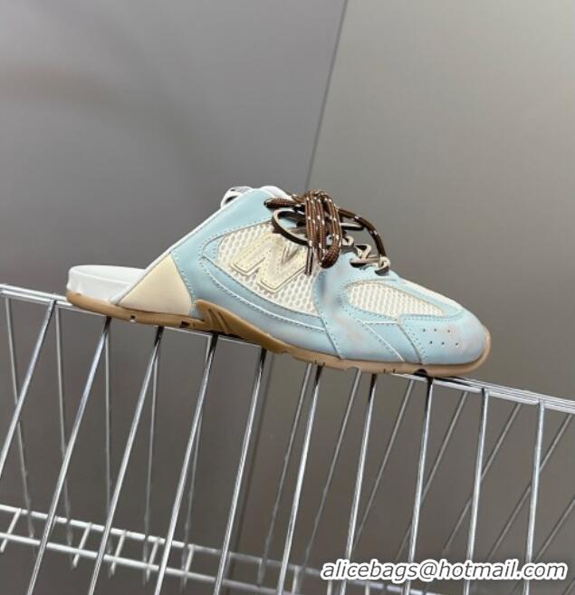 Buy Classic New Balance x Miu Miu 530 SL Sneaker Mules in Deco Leather and Mesh M6040 Blue 2025