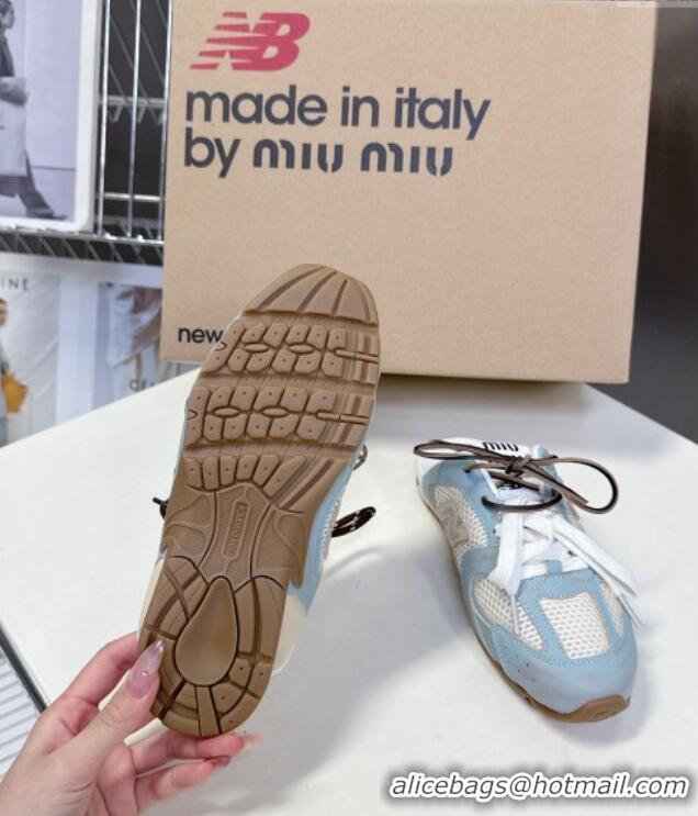 Buy Classic New Balance x Miu Miu 530 SL Sneaker Mules in Deco Leather and Mesh M6040 Blue 2025