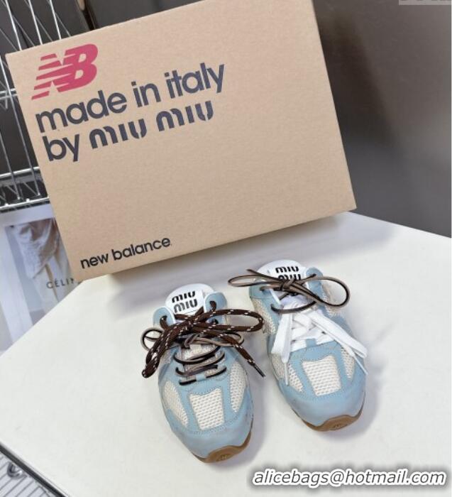 Buy Classic New Balance x Miu Miu 530 SL Sneaker Mules in Deco Leather and Mesh M6040 Blue 2025