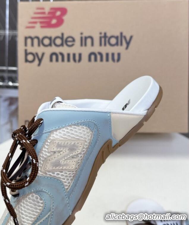 Buy Classic New Balance x Miu Miu 530 SL Sneaker Mules in Deco Leather and Mesh M6040 Blue 2025
