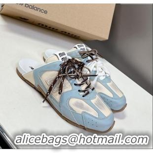 ​Market Sells New Balance x Miu Miu 530 SL Sneaker Mules in Deco Calf Leather M6043 Blue 2025
