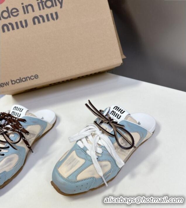 ​Market Sells New Balance x Miu Miu 530 SL Sneaker Mules in Deco Calf Leather M6043 Blue 2025