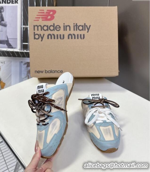 ​Market Sells New Balance x Miu Miu 530 SL Sneaker Mules in Deco Calf Leather M6043 Blue 2025