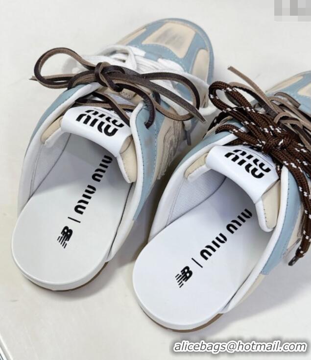 ​Market Sells New Balance x Miu Miu 530 SL Sneaker Mules in Deco Calf Leather M6043 Blue 2025