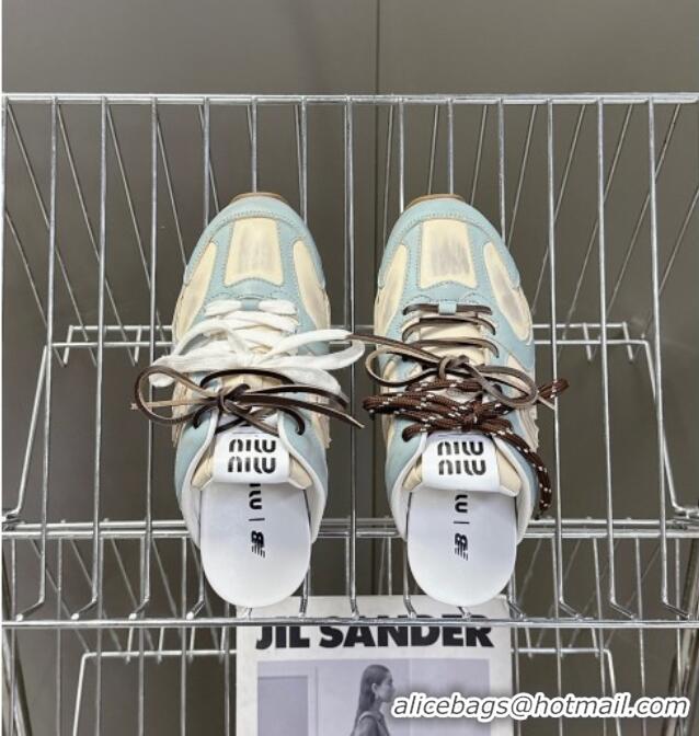 ​Market Sells New Balance x Miu Miu 530 SL Sneaker Mules in Deco Calf Leather M6043 Blue 2025