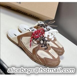 ​Buy Discount New Balance x Miu Miu 530 SL Sneaker Mules in Deco Calf Leather M6043 Brown 2025