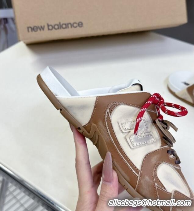 ​Buy Discount New Balance x Miu Miu 530 SL Sneaker Mules in Deco Calf Leather M6043 Brown 2025